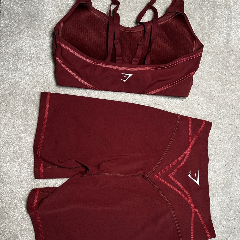 Gymshark Maroon Activewear Set, Size S